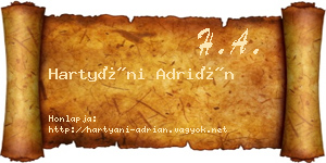 Hartyáni Adrián névjegykártya